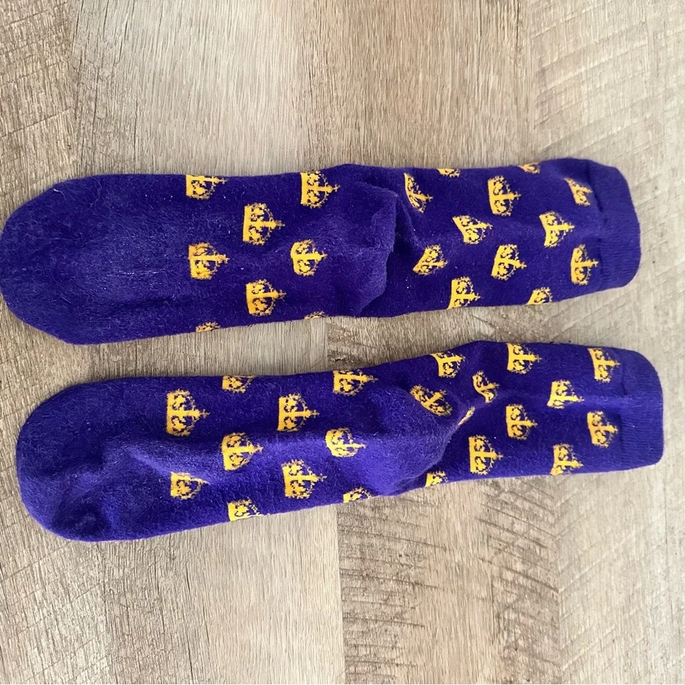 SIX musical Purple Crown Patterned Socks for a teenage girl